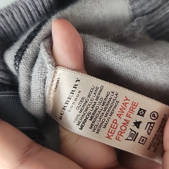 Burberry Kids Merino Wool Classic Button Up Knit Cardigan Sweater - Picture 7 of 8